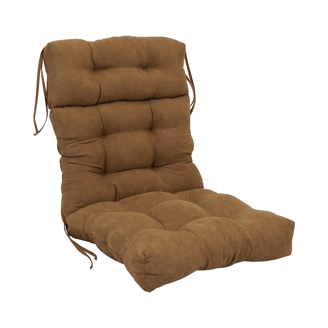 20-inch by 42-inch Solid Microsuede Tufted Chair Cushion Brown-Color